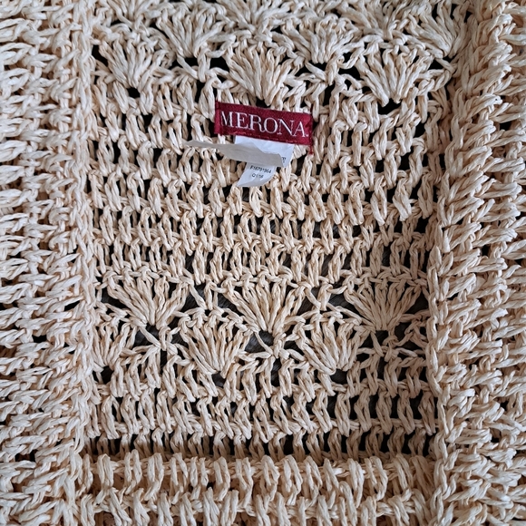 OVERSIZE crochet tote bag Beach coastal resort shopper snap bag neutral sack - Picture 7 of 9